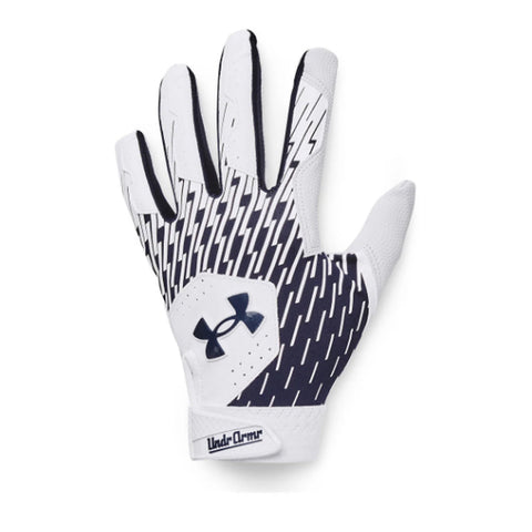 Under Armour Clean Up Youth Batting Gloves - White/Navy