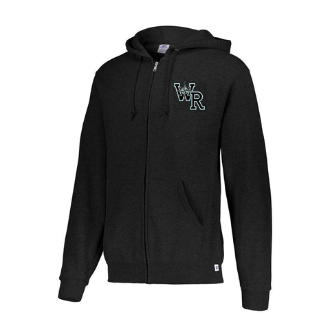 Russell Full Zip Hood - Black (White Rock Baseball)