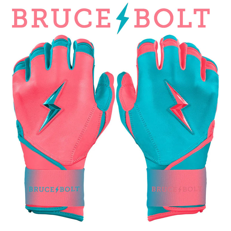 BRUCE/BOLT コンプレッションアームスリーブL/XL Teal/Pink Bruce Bolt Clark Signature Series Youth Batting Gloves: Pink/Teal