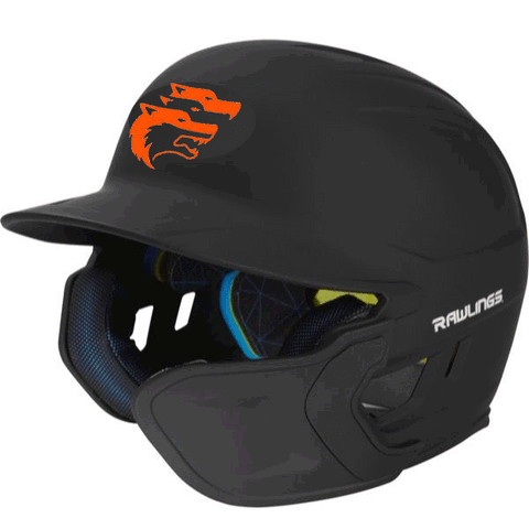 Rawlings Mach One-Tone Matte Helmet with attached extended flap (TRU Baseball Mandatory Item)