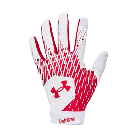 Under Armour Clean Up Youth Batting Gloves - White/Red