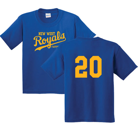 Youth Gildan Heavy Cotton T-Shirt w/Players Number (New West Royals Fastpitch)