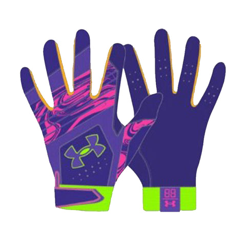 Under Armour Clean Up Harper Youth Batting Gloves - Purple/Green