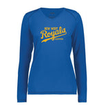 Ladies Super Soft-Spun Poly Long Sleeve T-Shirt (New West Royals Fastpitch)