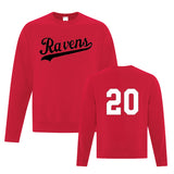 ATC Fleece Crewneck Sweatshirt with Number Option (Poco Ravens)