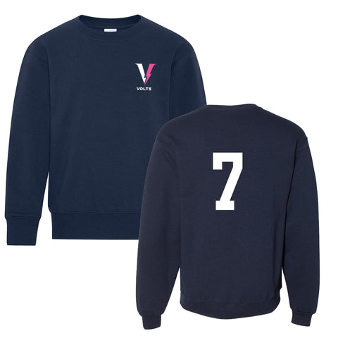 ATC™ Everyday Fleece Youth Crewneck w/Twill Back Number (PCFA VOLTS - PLAYERS)