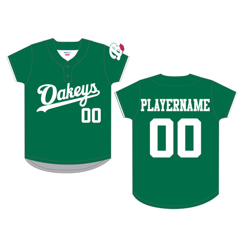 Sublimated 2 Button Rep Game Jersey - Green (Burnaby Minor Softball)