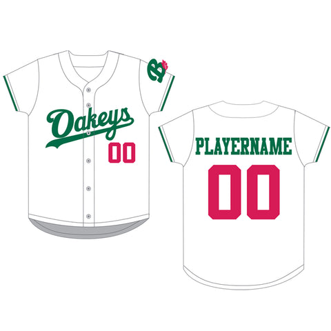 Sublimated Full Button Rep Game Jersey - White (Burnaby Minor Softball)