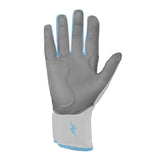 Bruce Bolt Chrome Series Youth Batting Gloves: Baby Blue (Long Cuff)