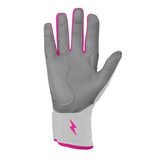 Bruce Bolt Chrome Series Youth Batting Gloves: Pink (Long Cuff)