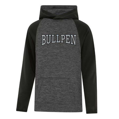 Dynamic Heathered Fleece Two Tone Hooded Youth Sweatshirt - Bullpen