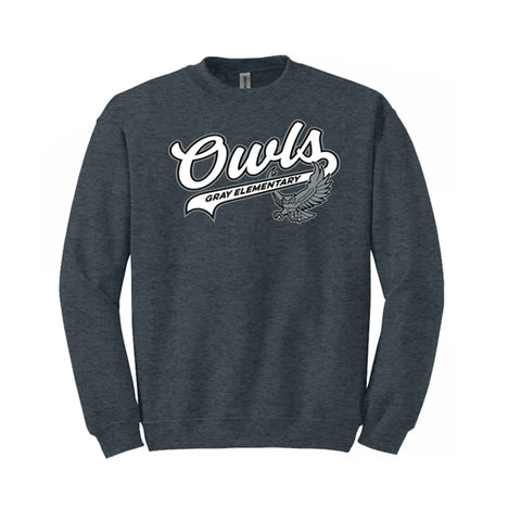 Gildan Crewneck Sweatshirt - Dk.Heather Grey (Gray Elementary)
