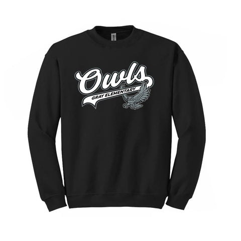 Gildan Crewneck Sweatshirt - Black (Gray Elementary)