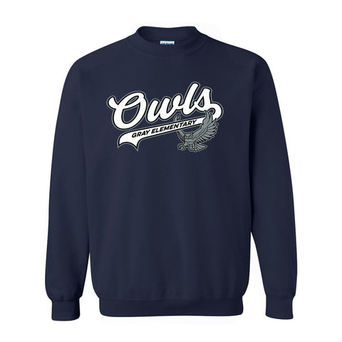 Gildan Crewneck Sweatshirt - Navy (Gray Elementary)
