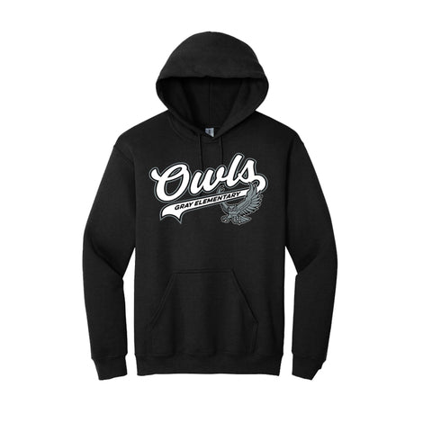 Gildan Hoodie - Black (Gray Elementary)