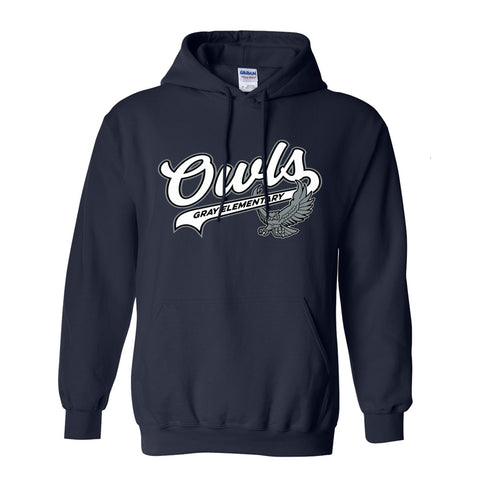 Gildan Hoodie - Navy (Gray Elementary)