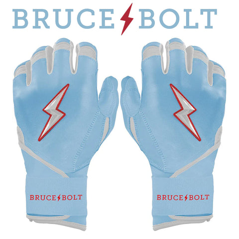 Bruce Bolt Happ Signature Series Youth Batting Gloves: Baby Blue (Long Cuff)