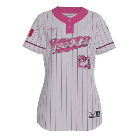 Mizuno Pinstripe Game Jersey - White (PCFA VOLTS - PLAYERS)