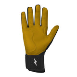 Bruce Bolt Youth Batting Gloves: Black/Gold (Long Cuff)