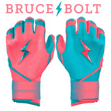 Bruce Bolt Clark Signature Series Youth Batting Gloves: Pink/Teal (Long Cuff)