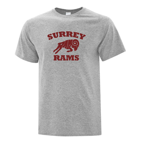 ATC™ Everyday Cotton T-Shirt - Grey (Surrey Rams Logo)