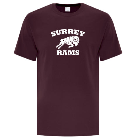 ATC™ Everyday Cotton T-Shirt - Maroon (Surrey Rams Logo)
