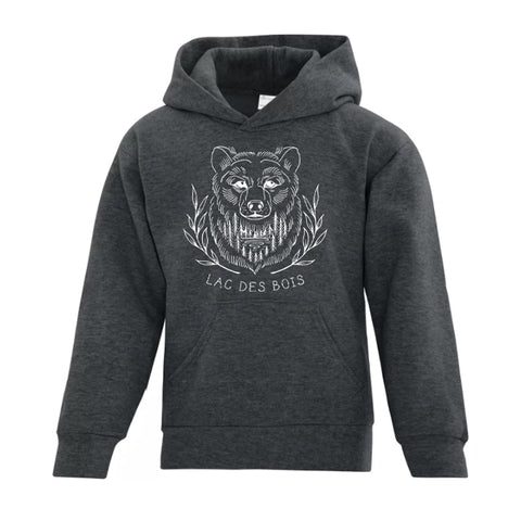 Youth Cotton Blend Hoody - Charcoal Heather (Lac Des Bois)