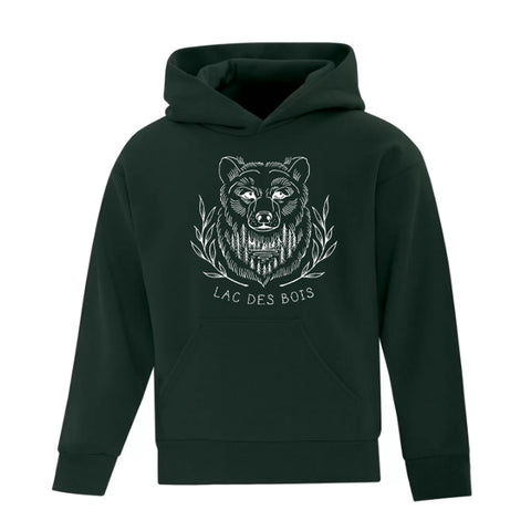 Youth Cotton Blend Hoody - Dark Green (Lac Des Bois)