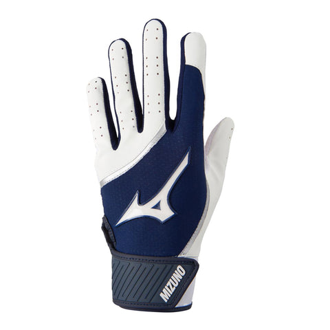 Mizuno MVP Batting Gloves - White/Navy