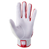 Mizuno MVP Batting Gloves - White/Red