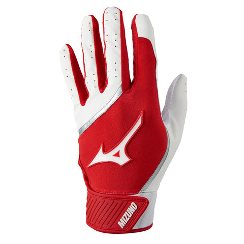 Mizuno MVP Batting Gloves - White/Red