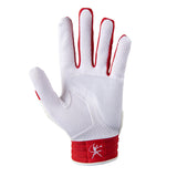 Mizuno Finch Ladies Padded Batting Gloves - White/Red