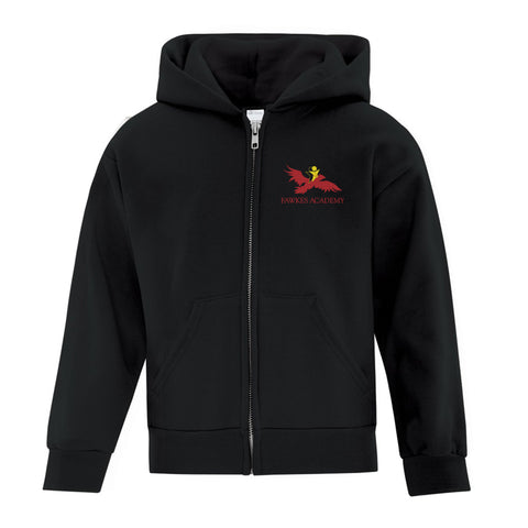 Youth Full Zip Hooded Fleece (Fawkes Academy) *Multiple Colors Available