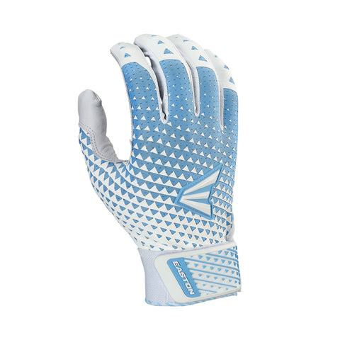Easton Ghost Fastpitch Batting Gloves - White/Carolina Blue