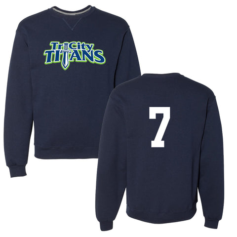 Russell Crewneck - Full Front Logo w/Twill Back Number (Tri City Titans - Players)