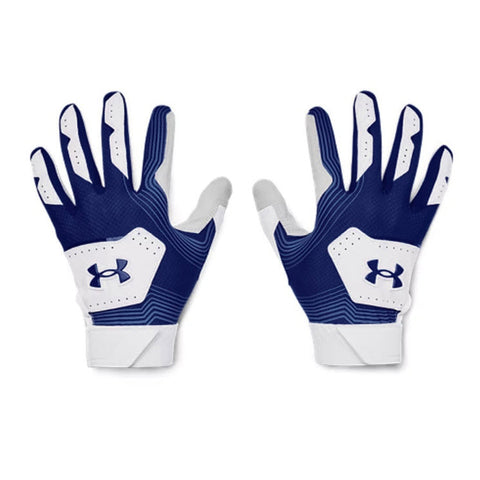 Under Armour Clean Up 21 Youth Batting Gloves - White/Navy